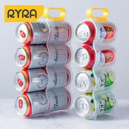 Kitchen Storage Beverage Grid Pull Can Box 4 Compartment Space-saving High Quality Durable Organizer Rack Portable Soda