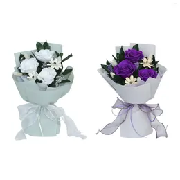 Decorative Flowers Artificial Bouquet Modern Valentines Day Gift Wedding For Table Centerpieces Party Festival Dining Room