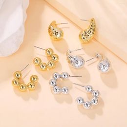 Stud Earrings Punk Metal Colours C Shape Hoop For Women Girl Acrylic Geometric Waterdrop Piercing Party Jewellery