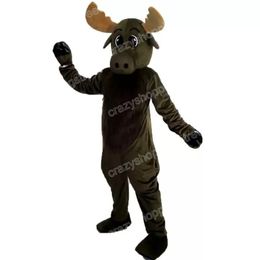 Christmas Xmas Deer Mascot Costume Cartoon Character Outfits Halloween Carnival Dress Suits Adult Size Birthday Party Outdoor Outfit