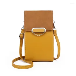 Shoulder Bags Women's Single Messenger Bag Of PU Leather And Vertical Multi-function Mobile Phone With Large Capacity