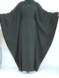 Ethnic Clothing Ramadan Dubai Women Cotton Linen Khimar Abaya Saudi Arabia Turkey Islam Muslim Maxi Modest Dress Ka Robe Femme Musulmane T240510