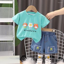 Clothing Sets 2024 Designer Baby Boy 18 Months Old Summer Clothes For Kids Cartoon Letter Short Sleeve T-shirts And Shorts Boys Outfits Set