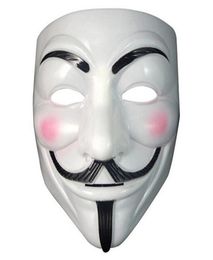Festive Vendetta mask anonymous mask of Guy Fawkes Halloween fancy dress costume white yellow 2 colors PH13191655