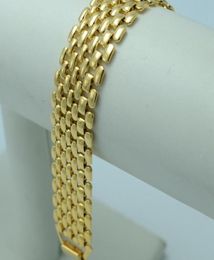 18mm Wide Mesh Bracelet 18k Yellow Gold Filled Smooth Fashion Wrist Bracelet Chain 807 Inches Womens Mens Wrist Chain Link5039687