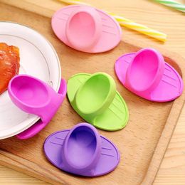 Table Mats 2pcs Silicone Gloves Oven Heat Insulated Finger Cooking Microwave Non-slip Gripper Pot Holder Kitchen Baking Tool