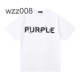 Designer t Shirt Purple Brand t Shirt Men Women Inset Crewneck Collar Regular Fit Cotton Print Tops Us S-xl More ColorII95