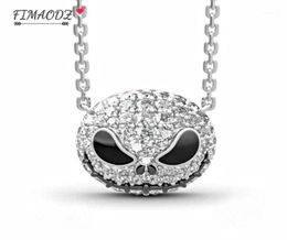 FIMAODZ Fashion Jack Skull Necklace Nightmare Before Christmas Punk Crystal Chain Gothic Necklace Delicate Halloween Gift16641718