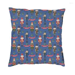 Pillow Nutcracker King And Soldier Pattern Case For Living Room Merry Christmas Nordic Cover Velvet Pillowcase