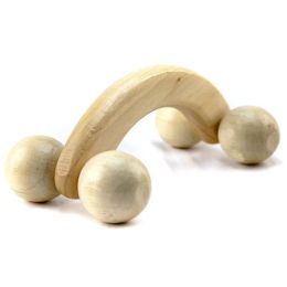 2024 Wooden Handheld Body Roller 4 Wheels Balls Massager Arm Leg Back Foot Hand Neck Shoulder Muscle Pain Relief Massage Toolfor Muscle Pain