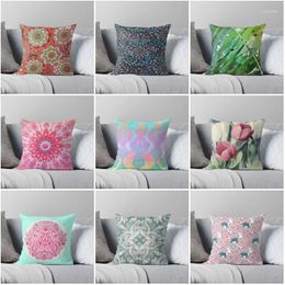Pillow Diversified Pattern Pillowcase Side Printed Polyester Peachskin Velvet Square Sofa Throw Living Room