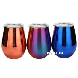 Mugs 20pcs 12oz WineTumbler Wine Glass Egg Cups Double Wall Stainless Steel Vacuum Insulated Flask Beer Coffee With Lids