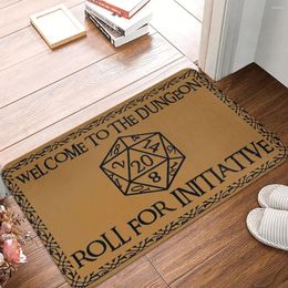 Carpets Welcome To The Dungeons Roll For Initiative Rugs Bathroom Game Doormat Balcony Hallway Entrance Non-slip Floor Mat Decor