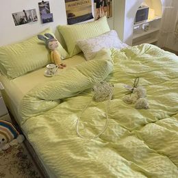 Bedding Sets 2024 Summer Home Textiles Four-piece Green Bubble Princess Quilt Cover Simple Fashionable And Comfortable