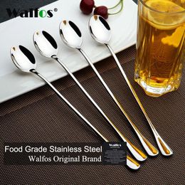Coffee Scoops WALFOS Long Handled Stainless Steel Spoon Ice Cream Dessert Tea For Picnic Kitchen Accessories
