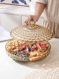 Baking Moulds Acrylic Dried Fruit Tray Snack Box Candy Compartment With Lid Simple Living Room Coffee Table Nut Plate