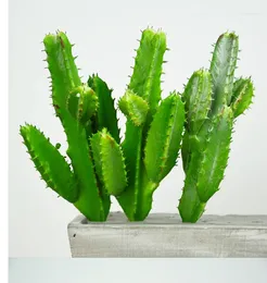 Decorative Flowers A012 For Home Decoration Simulation Of Artificial Green Plants Succulents Interior Plastic Cactus 18cm