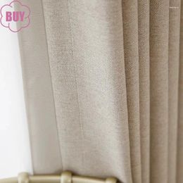 Curtain Customised Herringbone Pattern Thickened Cotton Linen Milk Tea Jacquard Curtains For Bedroom Living Room Study French Window