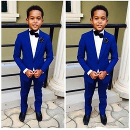 Royal Blue Boy Formal Suits Dinner Tuxedos Little Boy Groomsmen Kids Children For Wedding Party Prom Suit Formal Wear Jackets Pants 280H