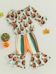 Clothing Sets Sasaerucure Baby Boys Halloween Costume Set Long Sleeve Shirt Pumpkin Sweatshirt Flare Pants 2Pcs Fall Winter Outfits