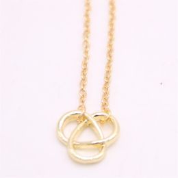 Fashion Cross Flower shape pendant necklace for women Smooth Surface Design Gold Silver Rose Three Colour Optional 268D