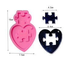 DIY Silicone Mould Heart Puzzle Keychain Silicone Mould for DIY Cake Decoration Resin Gumpaste Fondant Sugar Craft Moulds ship 38033663