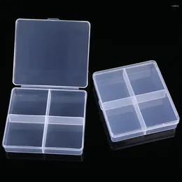 Storage Boxes 4 Grid Clear Plastic Portable Box Convenient Organiser With Divider Nail Art