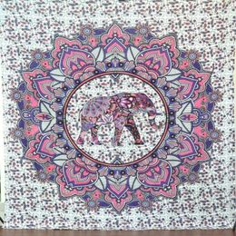 Tapestries Lucky Elephant Mandala Tapestry Hippie Wall Hangings Decor Outdoor Picnic Yoga Mat Beach Towel Colorful Sofa/Bed Cover