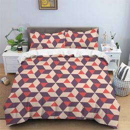 Bedding Sets 3-piece Matte Polyester Set Unfilled Skin Friendly And Comfortable Multi-color Diamond Grid Modern Minimalist