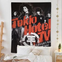 Tapestries Tokio El Band Colourful Tapestry Wall Hanging Hippie Flower Carpets Dorm Decor Art