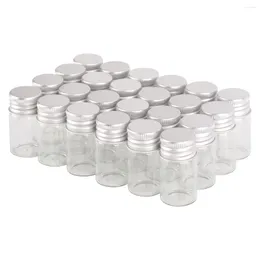 Storage Bottles With For Spice Glass Pieces 22 40mm 24 Mini Wishing Vials Favors 7ml Small Lids Jars Wedding Aluminium