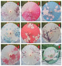 Rainproof Paper UmbrellaS Chinese Traditional Craft Wooden Handle Oil Papers Umbrella Wedding Party Stage Performance Props5868531