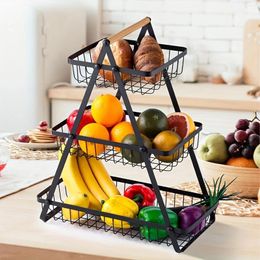 Kitchen Storage 3 Tier Countertop Fruit Basket Portable Bowle Organiser & Dining Room Fruits Vegetable Bread Snacks