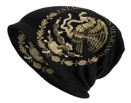 Berets Cool Coat Of Arms Mexico Skullies Beanies Caps Winter Men Women Knit Hat Adult Unisex Mexican Flag Seal In Sepia Bonnet Hat9444115