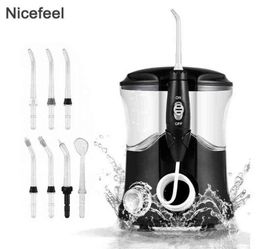 Nicefeel Oral Irrigator Water Pulse Flosser Dental Jet Teeth Cleaner Hydro Jet With 600ml Water Tank and 7Nozzle Tooth Care 2205145267369