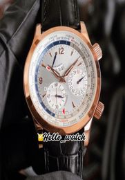 41mm Master Control Q1522420 1522420 Automatic Men039s Watch WhiteBlue Dial Power Reserve Rose Gold Case Leather Strap Gents W4241162