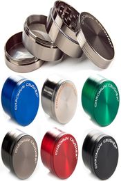 CHROMIUM CRUSHER Dry Herb Grinders 40mm 50mm 55mm 63mm 4 Layers Crusher Metal Zinc Alloy Herbal Grinder Tobacco Grinder8949944