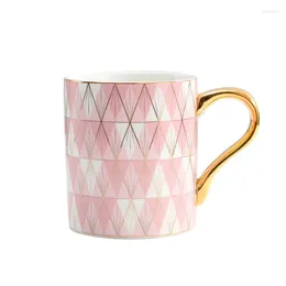 Mugs Personalised Mug Christmas Light Luxury Gold Handle Coffe Cup Of Coffee Kawaii Cups Ceramic And Pottery Ceramics &