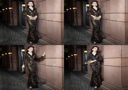 i2021temperament Evening women Sequin banquet new high end annual meeting black fishtail skirt texture elegant drs4580644