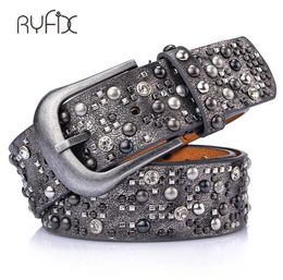 Ancient Rivet Vintage Luxury Designer Punk Belts Women Female Genuine Real Leather Waist Handmade Strap for Jeans dress BL286 S1815134762