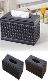 PU Leather Tissue Paper Holder Large Antimoisture Rectangular Paper Box Household Office Restaurant Napkin Holder Black1995663