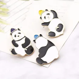 Brooches Creative Cute Panda Brooch Fashion Kawaii Animal Enamel Cartoon Pin Cloth Collar Bag Cap Badge Jewelry Gift For Men Women Kids