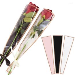 Gift Wrap 50p Single Rose Sleeve Flower Wrapping Bag Plastic Transparent Packaging Wedding Party Valentine's Day Anniversary Supplies