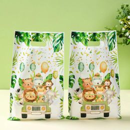 Gift Wrap Jungle Safari Animals Bag Handbags Kids Baby Shower Paper Bags Decoration Forest Theme Party Birthday Packaging Suppl