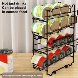 Hooks 2Pcs Cola Can Organiser Double Layers Self-rolling Refrigerator Pantry Cabinet Countertop Soda Storage Rack Dispenser Holder