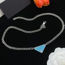 New silver Triangle pendants necklace fwomen men stainless steel couple silver chain pendant jewelry on the neck gift for girlfriend accessories