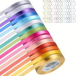 Party Decoration 15pcs Curling Ribbon Metallic Balloon String Roll Assorted Colours Wrapping Ribbons For Crafts Bows 11 Yards Per