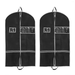Kitchen Storage Garment Bags 2 Pack 43 Inch For Travel Nonwoven Fabric Dress Bag Suit With Large Mesh