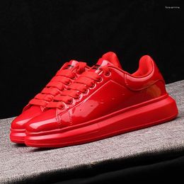 Casual Shoes Red Women Sports Lady Round Toe Female Sneakers Fashion Women's Clogs Platform Patent Leather Ballet Flats