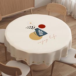 Table Cloth Round Tablecloth Thicken PVC Waterproof Anti-Scalding Disposable Household Cartoon Oil-proof
